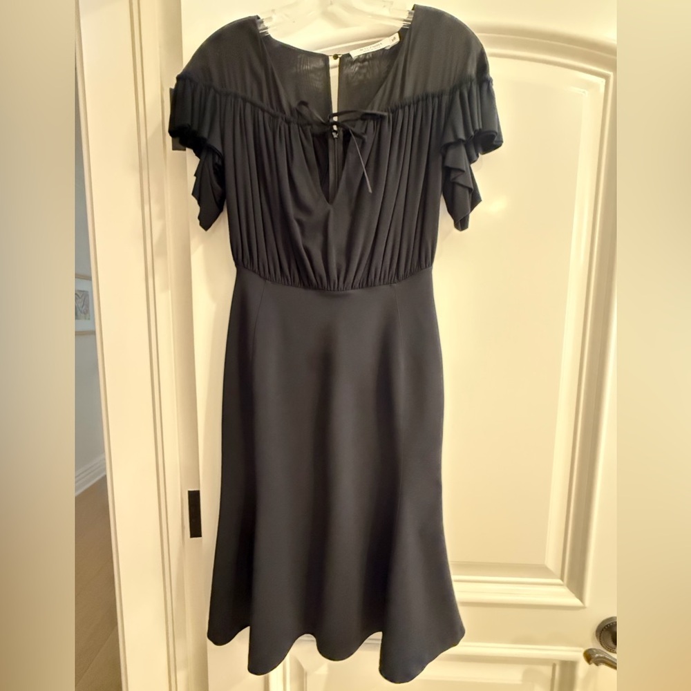 Altuzarra Black One-Shoulder Ruffled Midi Dress